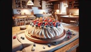 Klassisk pavlova sikker vinner dessertbordet frisk krem baer hovedbilde