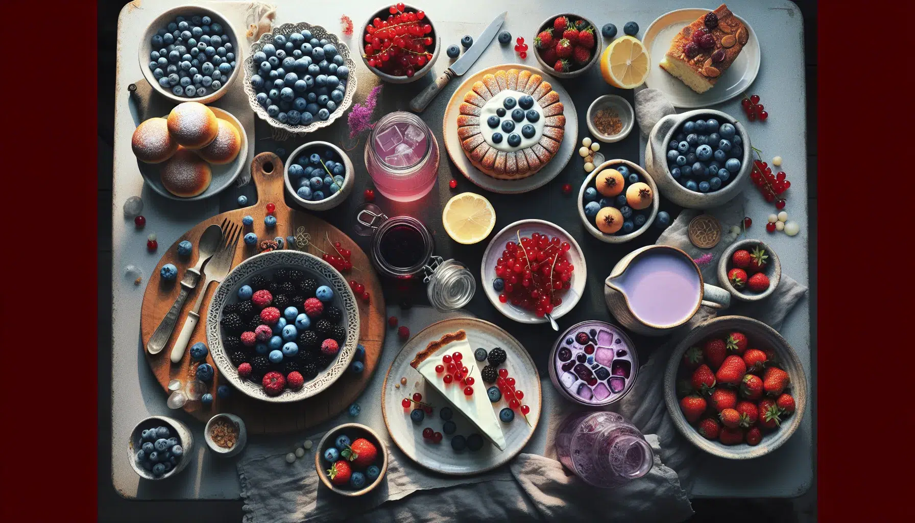 Nordic berry feast on a norwegian table with desserts breakfast and preserves